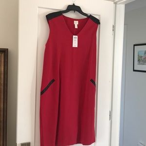 Chico’s Pointe Dress with black leather trim.